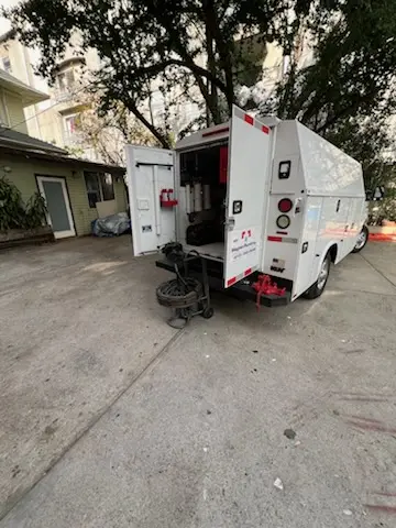 Magnet Plumbing service vehicle on-site for Slab Leak Repair in Santa Barbara